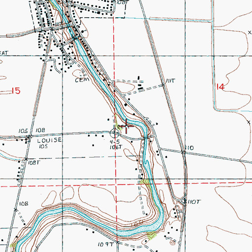 Topographic Map of Balup Cemetery, MS