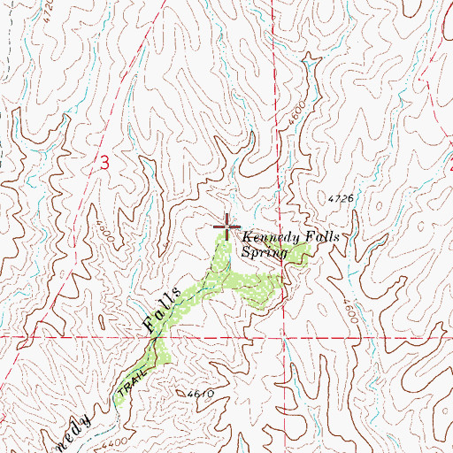 Topographic Map of Kennedy Falls Spring, AZ