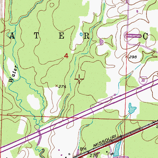 Topographic Map of Township of Water Creek, AR