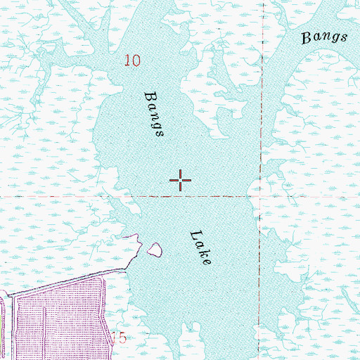 Topographic Map of Bangs Lake, MS