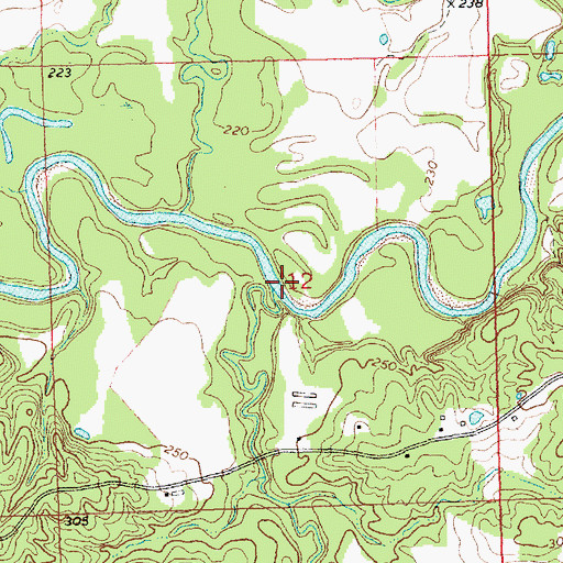 Topographic Map of Banks Creek, MS