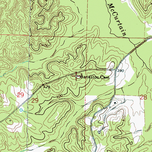 Topographic Map of Bankston Cemetery, MS