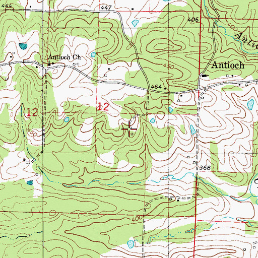 Topographic Map of Township of Antioch, AR
