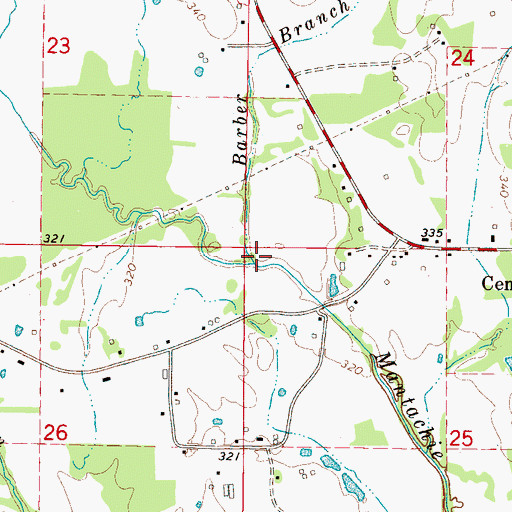 Topographic Map of Barber Branch, MS