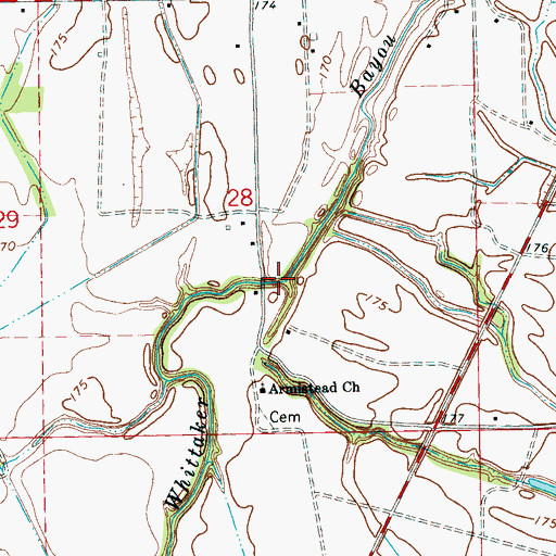 Topographic Map of Barkley Bayou, MS
