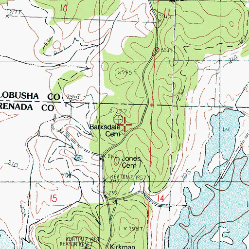 Topographic Map of Barksdale Cemetery, MS