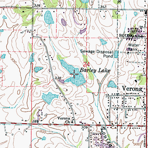 Topographic Map of Barley Lake, MS