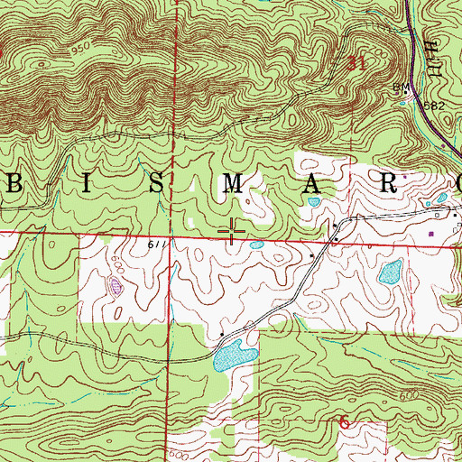 Topographic Map of Township of Bismarck, AR