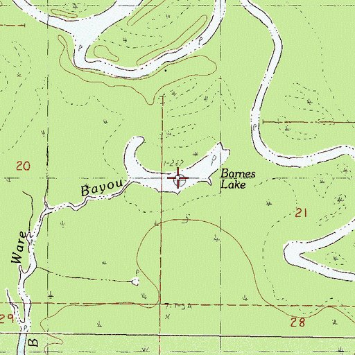 Topographic Map of Barnes Lake, MS