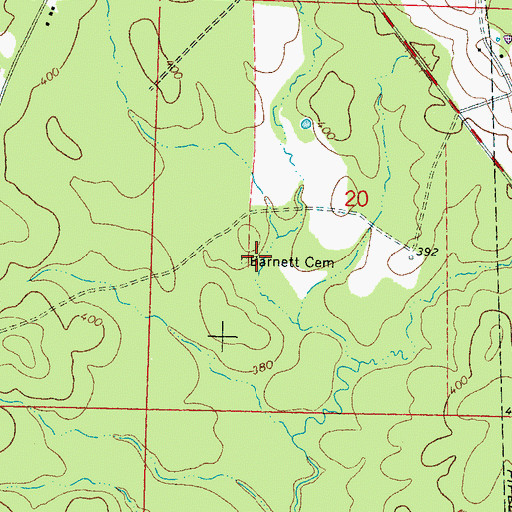 Topographic Map of Barnett Cemetery, MS