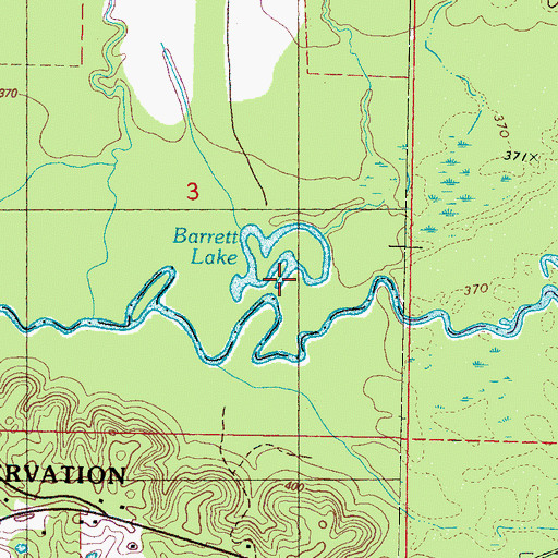 Topographic Map of Barrett Lake, MS