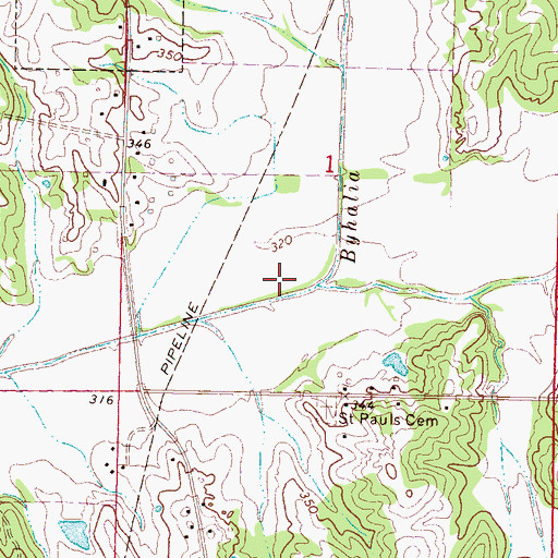 Topographic Map of Barrow Creek, MS