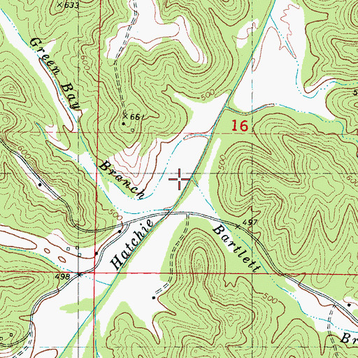 Topographic Map of Bartlett Branch, MS