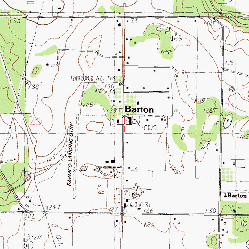 Topographic Map of Barton Church, MS