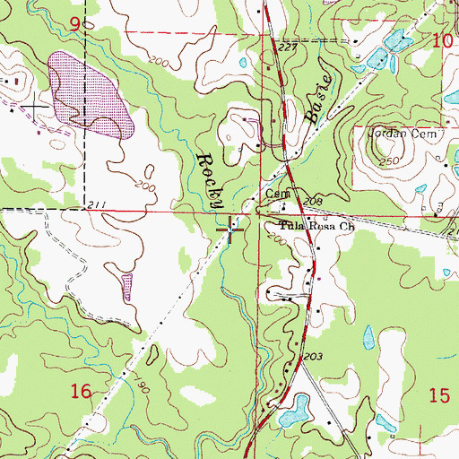 Topographic Map of Basie Branch, MS