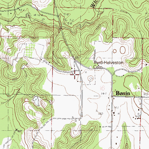 Topographic Map of Basin, MS