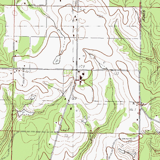 Topographic Map of Basin School, MS