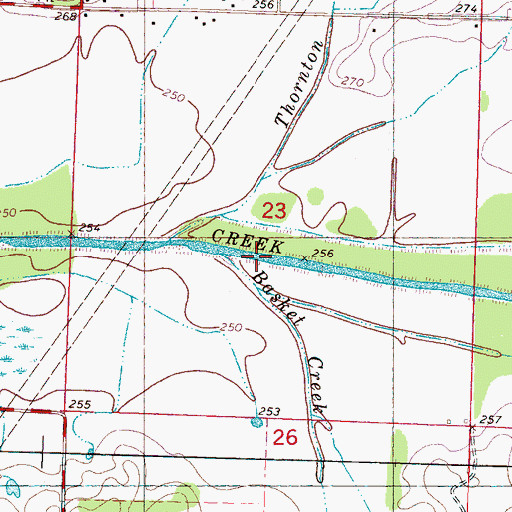 Topographic Map of Basket Creek, MS