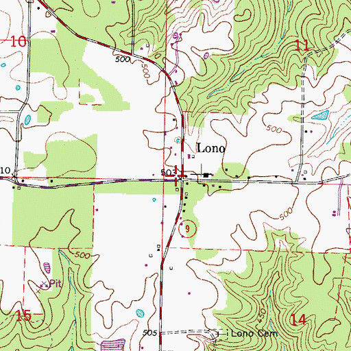 Topographic Map of Township of Clear Creek, AR