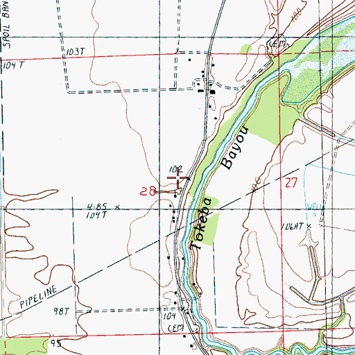 Topographic Map of Battaille School, MS
