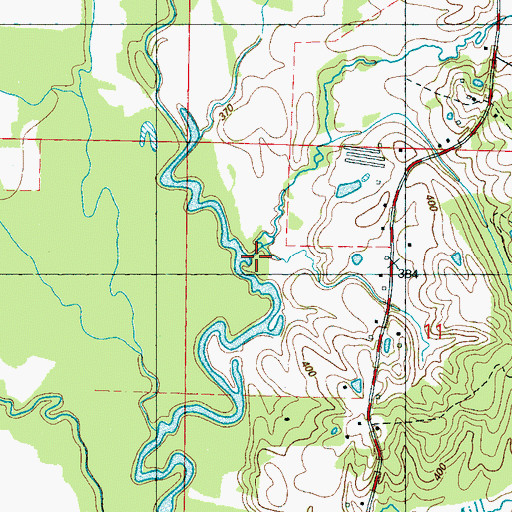Topographic Map of Battle Branch, MS
