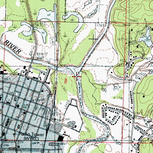 Topographic Map of Batupan Bogue, MS