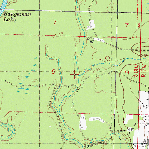Topographic Map of Baughman Creek, MS