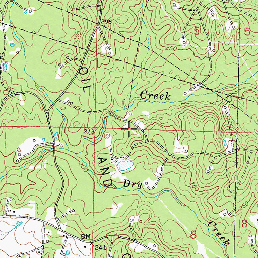 Topographic Map of Baxterville Oil and Gas Field, MS