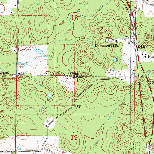 Topographic Map of Township of Dover, AR