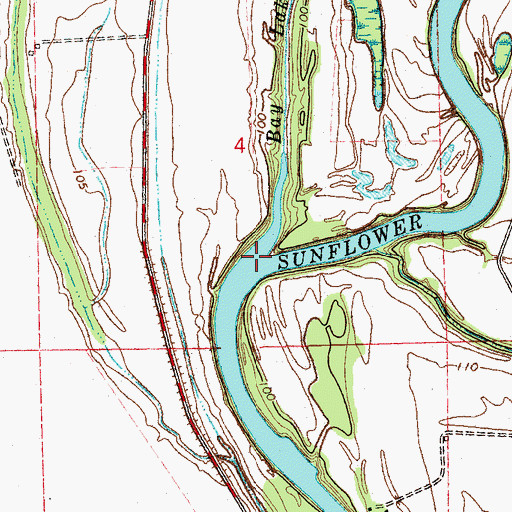 Topographic Map of Bay Lake Run, MS