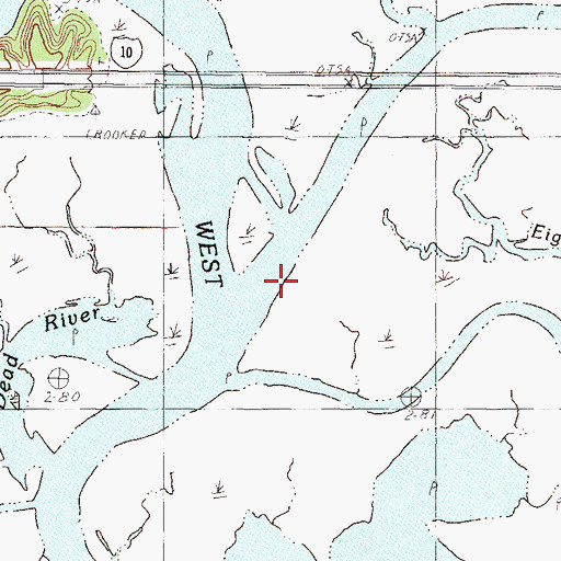 Topographic Map of Creole Bayou, MS