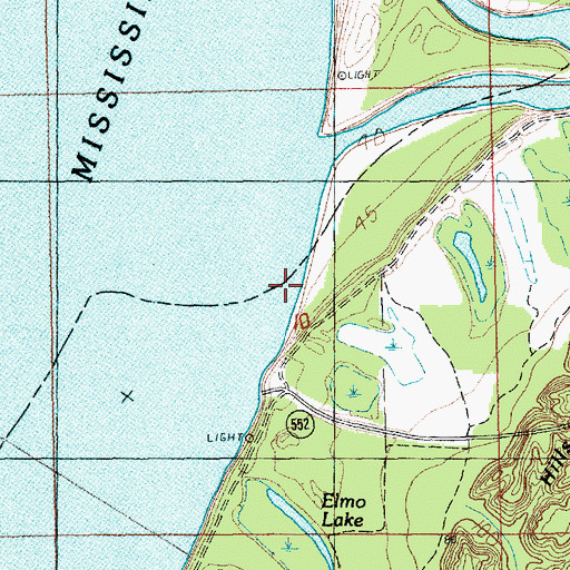 Topographic Map of Bayou Pierre, MS