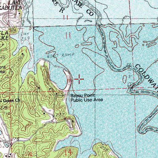 Topographic Map of Bayou Point, MS