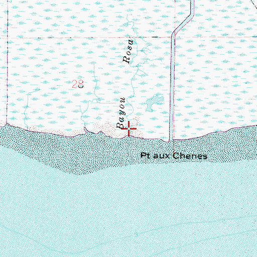 Topographic Map of Bayou Rosa, MS