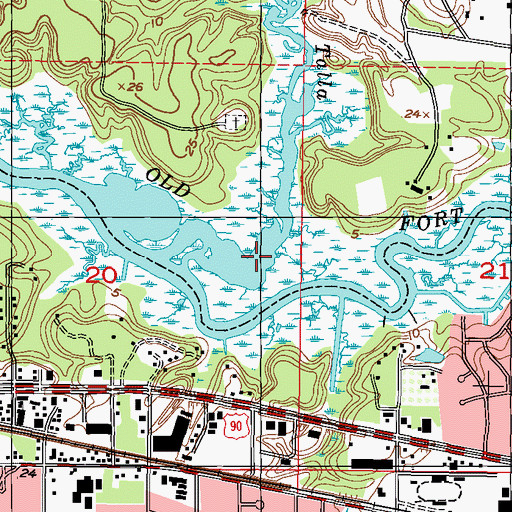Topographic Map of Bayou Talla, MS