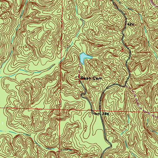 Topographic Map of Bean Cemetery, MS