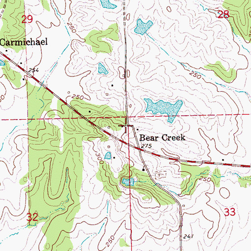 Topographic Map of Bear Creek, MS