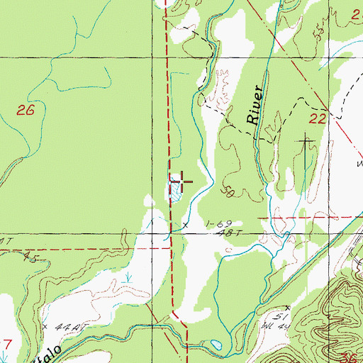 Topographic Map of Bear Creek, MS