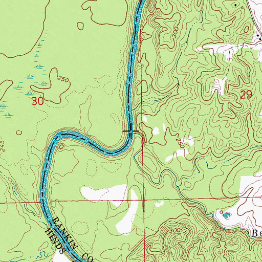 Topographic Map of Bear Creek, MS