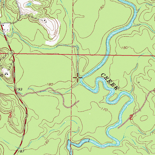 Topographic Map of Bear Creek, MS