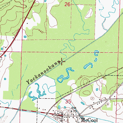 Topographic Map of Bear Creek, MS