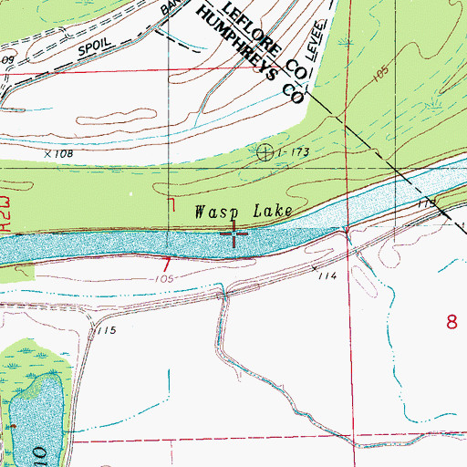Topographic Map of Bear Creek, MS
