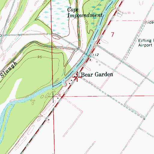 Topographic Map of Bear Garden, MS