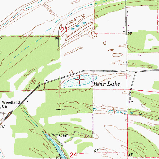 Topographic Map of Bear Lake, MS