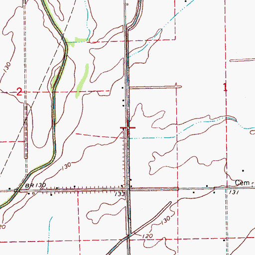 Topographic Map of Bear Pen Canal, MS