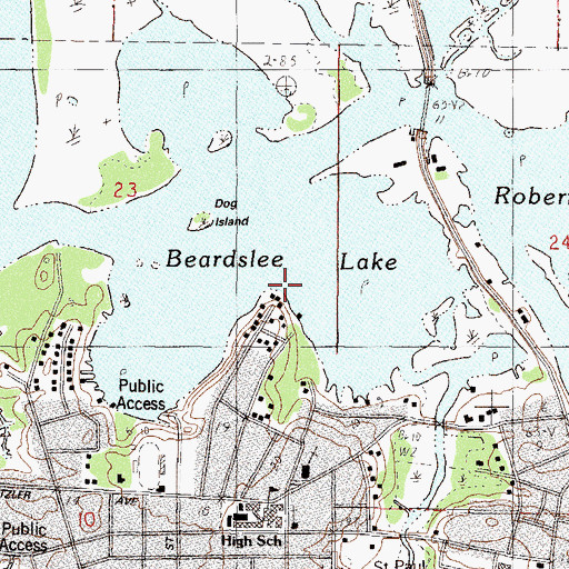 Topographic Map of Beardslee Lake, MS