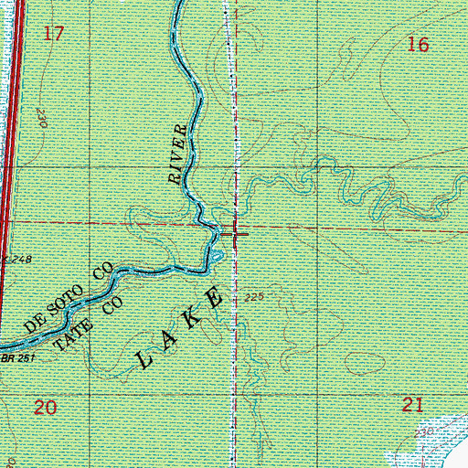 Topographic Map of Beartail Creek, MS