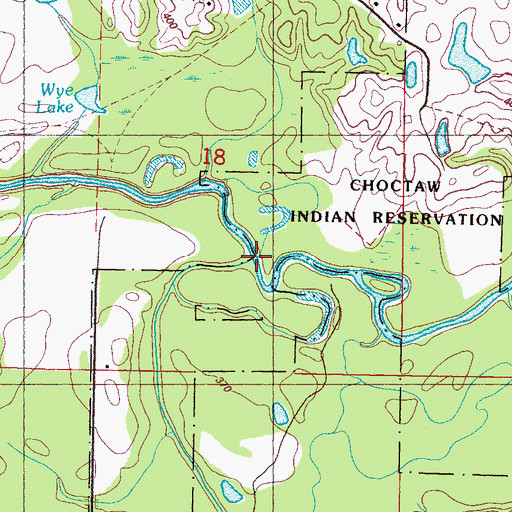 Topographic Map of Beasha Creek, MS