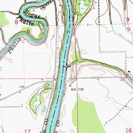 Topographic Map of Beasley Bayou, MS