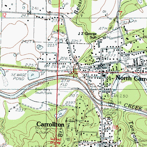 Topographic Map of Beasley Creek, MS